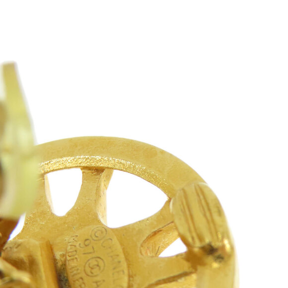CHANEL Gold Logo Earrings - Picture 6 of 9